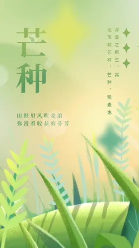 芒种海报高端节气稿麦穗素材微信