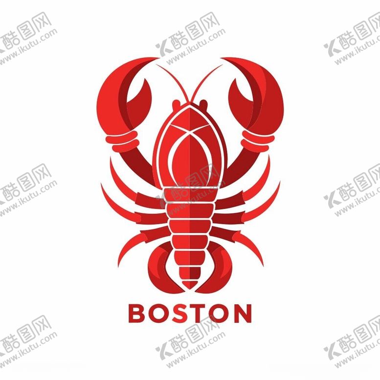 波士顿龙虾logo插图海报海洋生物