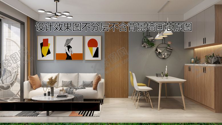 编号：98415309160944120597【酷图网】源文件下载-客厅效果图 装饰画主图 海报 