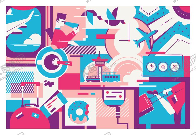 编号：38099110311936486398【酷图网】源文件下载-多彩科技元素插画