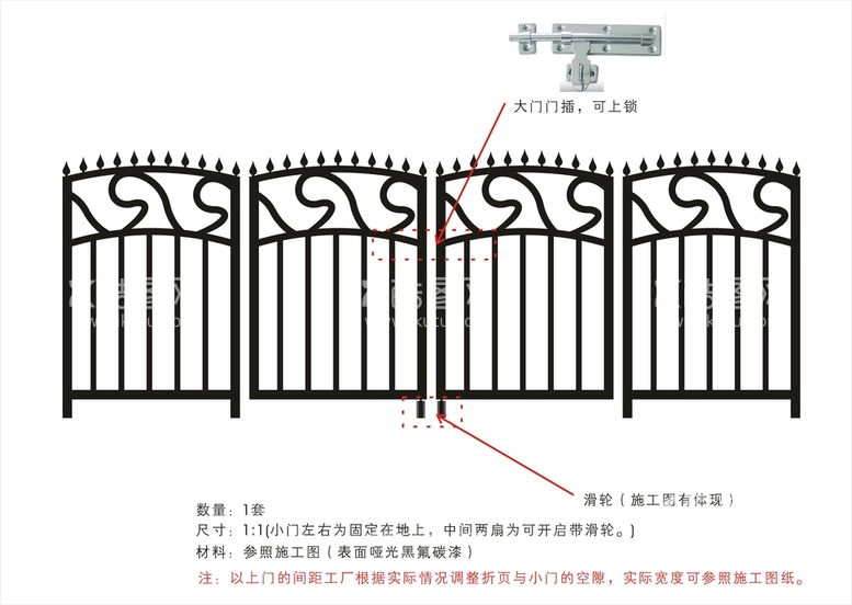 编号：50201812220444123147【酷图网】源文件下载-铁艺大门矢量源文件