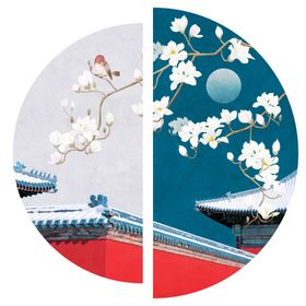 新中式故宫一角装饰画