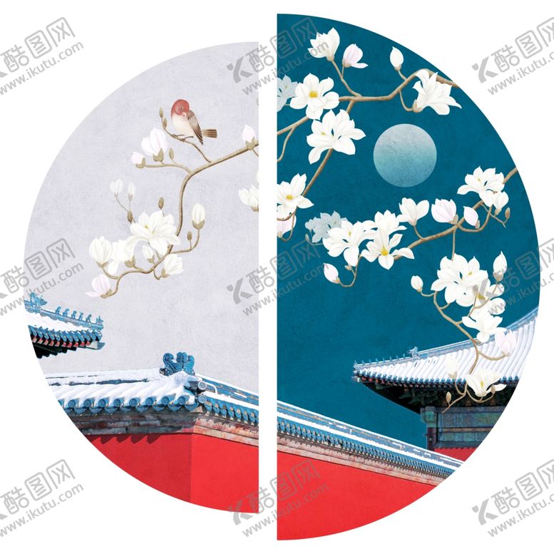 编号：73610909282306389784【酷图网】源文件下载-故宫红墙雪景新中式装饰画