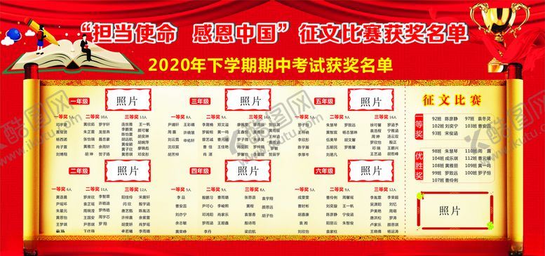 编号：13348409280701165395【酷图网】源文件下载-学校表彰宣传栏