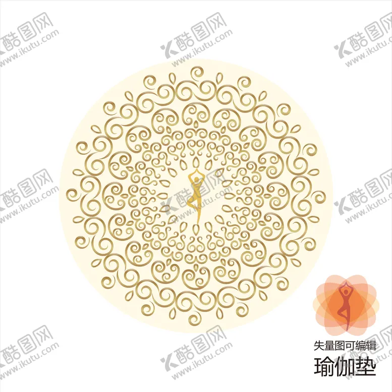 编号：33191002090245176158【酷图网】源文件下载-瑜珈垫 瑜伽垫  印花纹身素材
