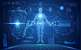 科技背景几何图案5G网络蓝色
