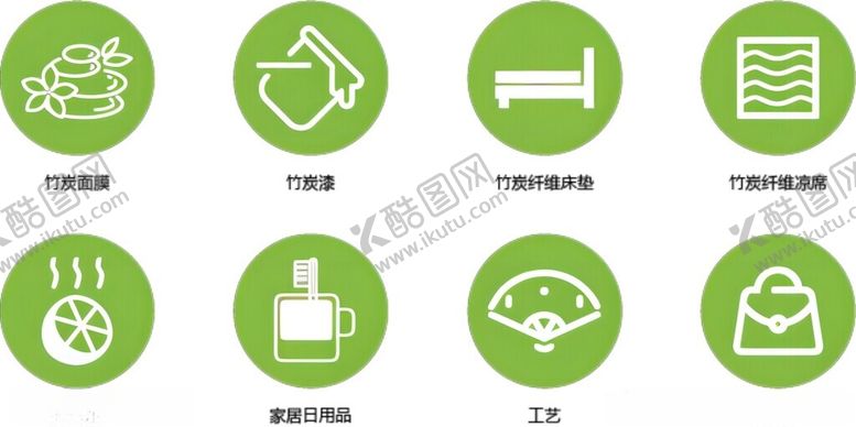 编号：40587602150417504168【酷图网】源文件下载-竹炭制品分类图标