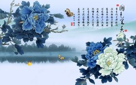 国色天香花开富贵壁画