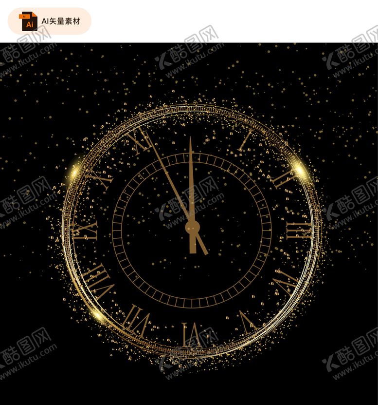 编号：96203409160418587451【酷图网】源文件下载-金色倒计时时钟跨年