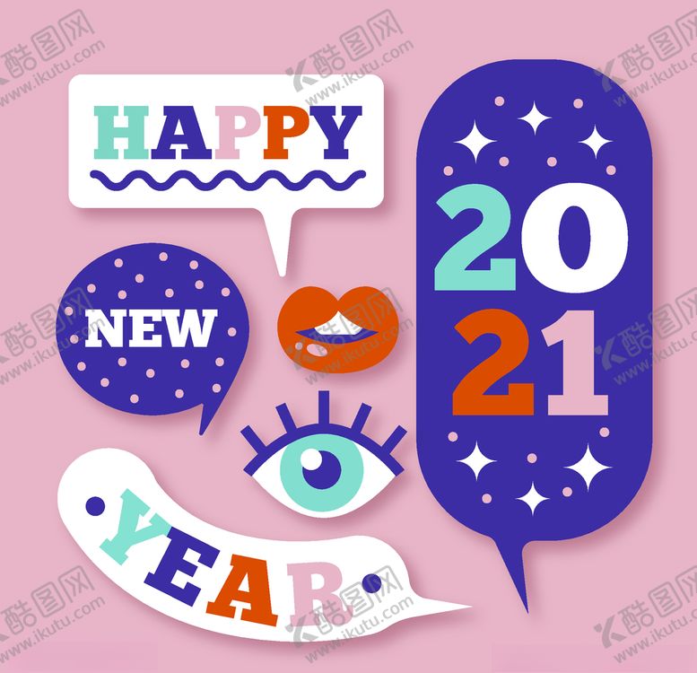 编号：87192909191232086855【酷图网】源文件下载-2021新年标签