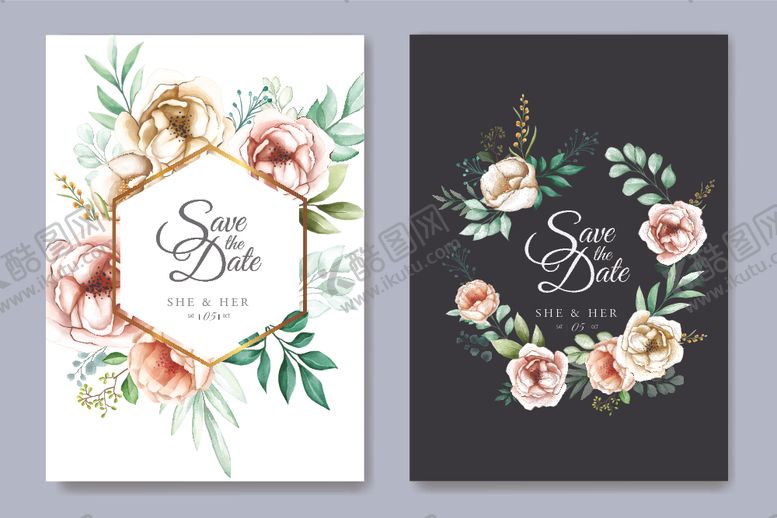 编号：72890209291038119156【酷图网】源文件下载-花卉邀请卡