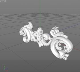 C4D模型雕花石柱残缺破损浮雕