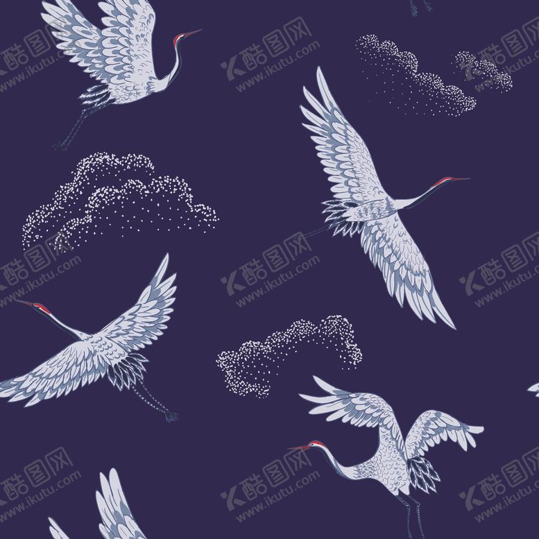 编号：74970910181517016197【酷图网】源文件下载-仙鹤国潮中国风矢量图鹤