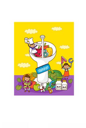 手绘卡通可爱学生小孩子