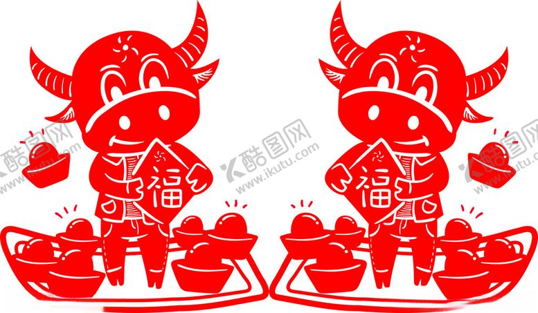 编号：53309102051701072554【酷图网】源文件下载-金牛窗花