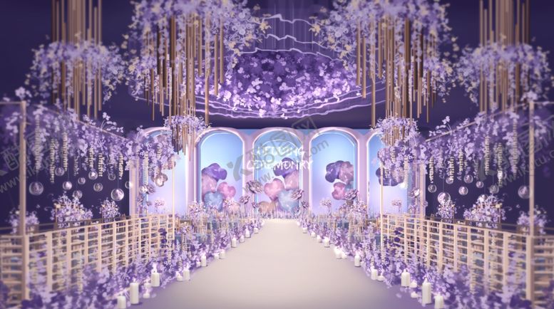 编号：67339309201717366227【酷图网】源文件下载-紫色婚礼