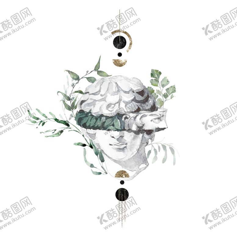 编号：22299410210020334597【酷图网】源文件下载-小清新水彩植物树枝