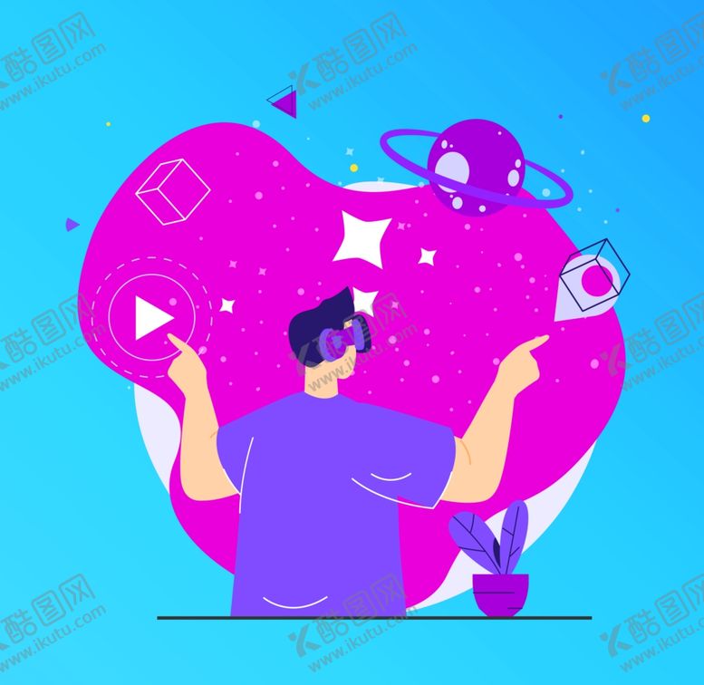 编号：46328102072159188827【酷图网】源文件下载-科技抽象插画商务vr