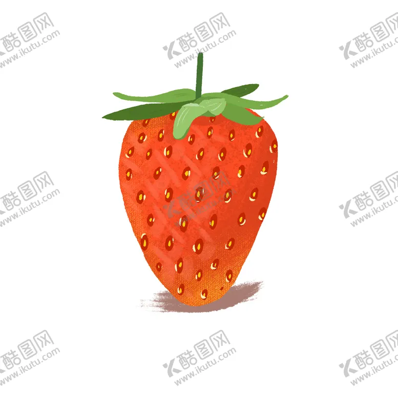 编号：58410209281432000257【酷图网】源文件下载-手绘卡通水彩水果草莓 