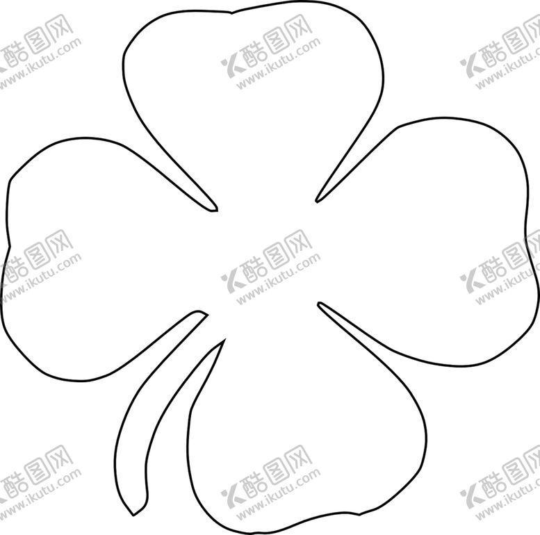 编号：24060105021001056405【酷图网】源文件下载-四叶草线稿图片