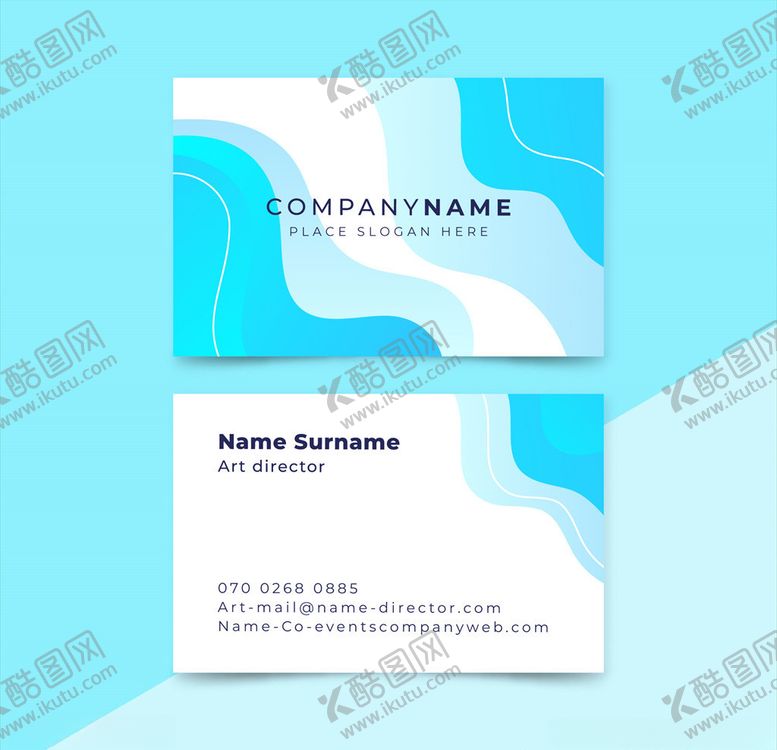 编号：42408909231613543389【酷图网】源文件下载-蓝色名片