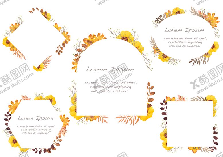 编号：63549809220508116491【酷图网】源文件下载-淡彩植物边框