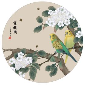手绘工笔花鸟