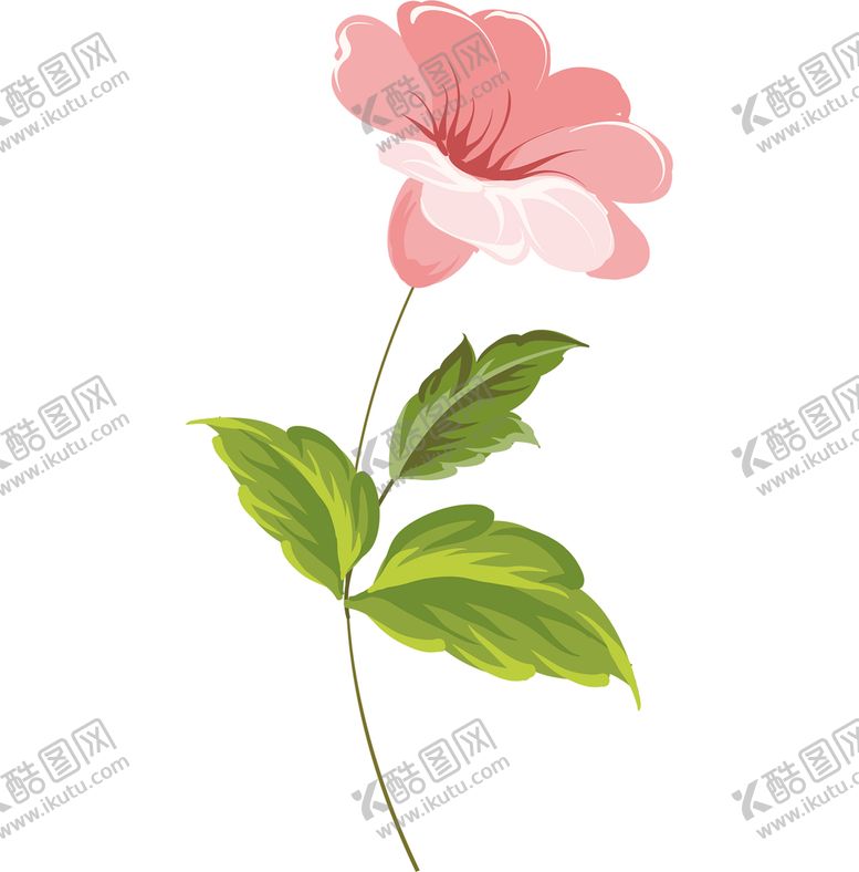 编号：13729809161314039504【酷图网】源文件下载-红色的手绘花朵喇叭花