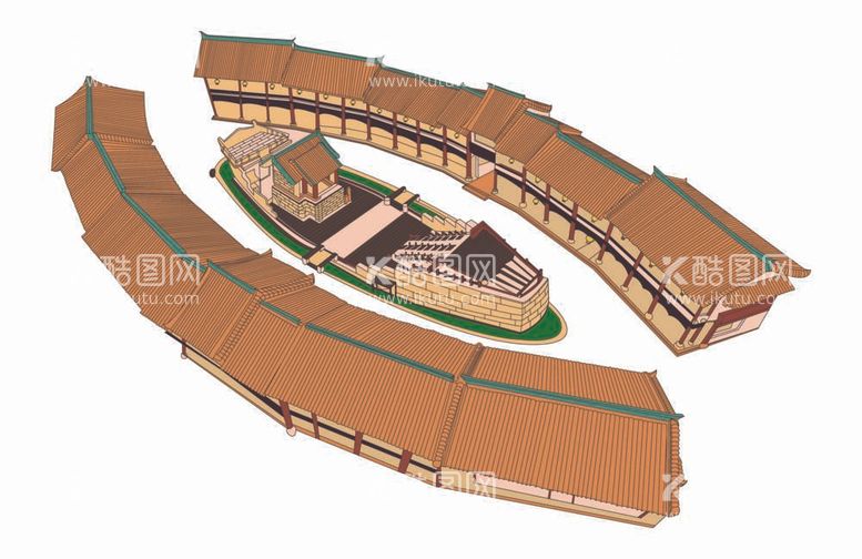 编号：36553512060237457100【酷图网】源文件下载-大型古风建筑矢量源文件