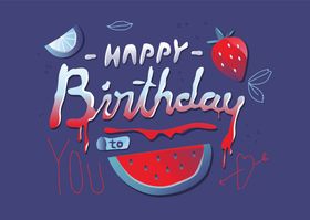 英文生日创意字体