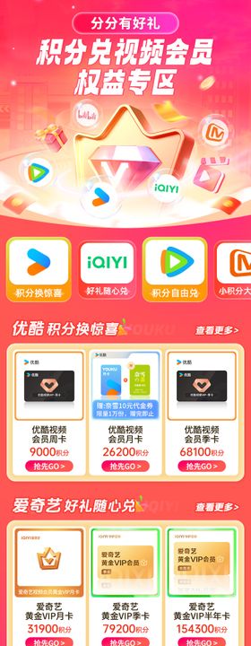 虚拟权益视听会员活动长图海报