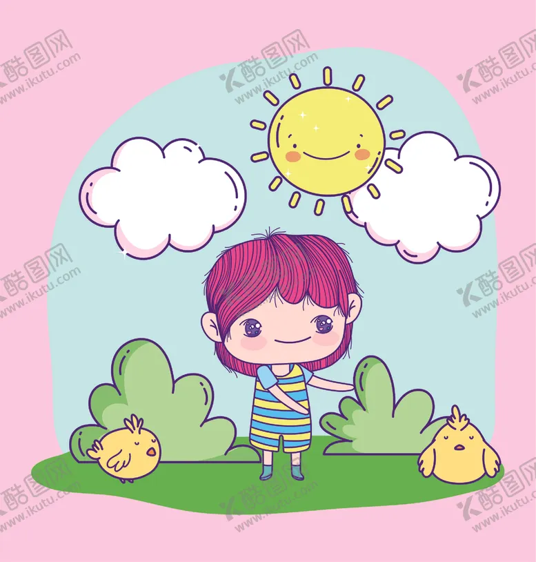 编号：64891006290459084052【酷图网】源文件下载-卡通手绘女孩