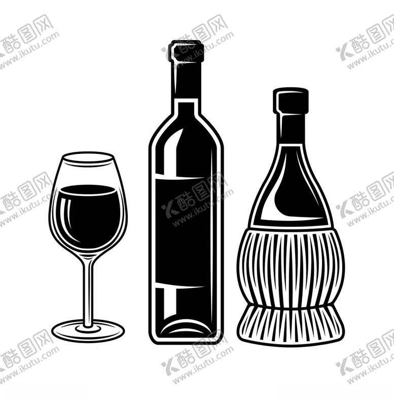 编号：77905202271642402493【酷图网】源文件下载-红酒酒杯矢量黑色剪影元素