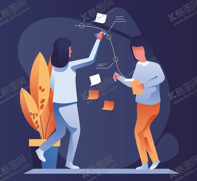 编号：40506104220808417295【酷图网】源文件下载-扁平化办公生活插画