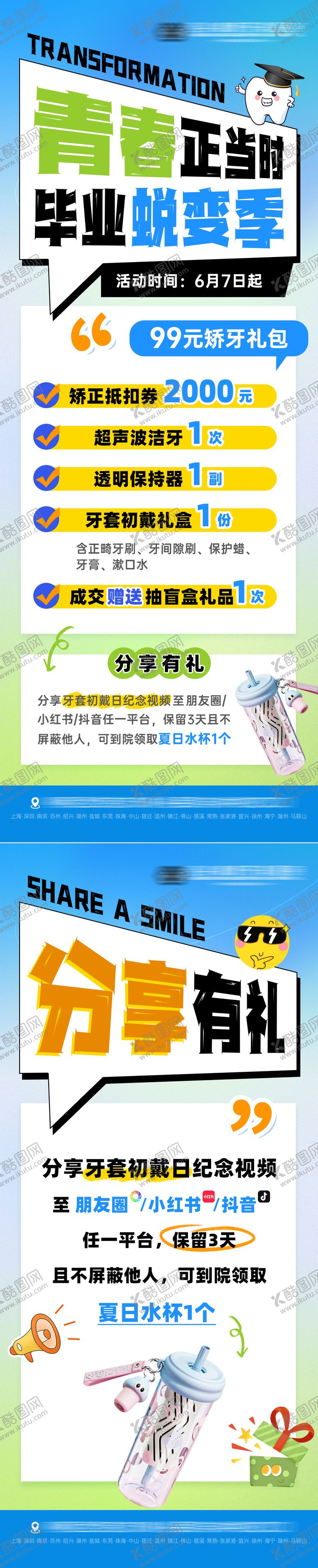 编号：93923706151351553197【酷图网】源文件下载-毕业季暑期矫正活动海报