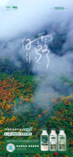 白露节气海报创意云层云雾