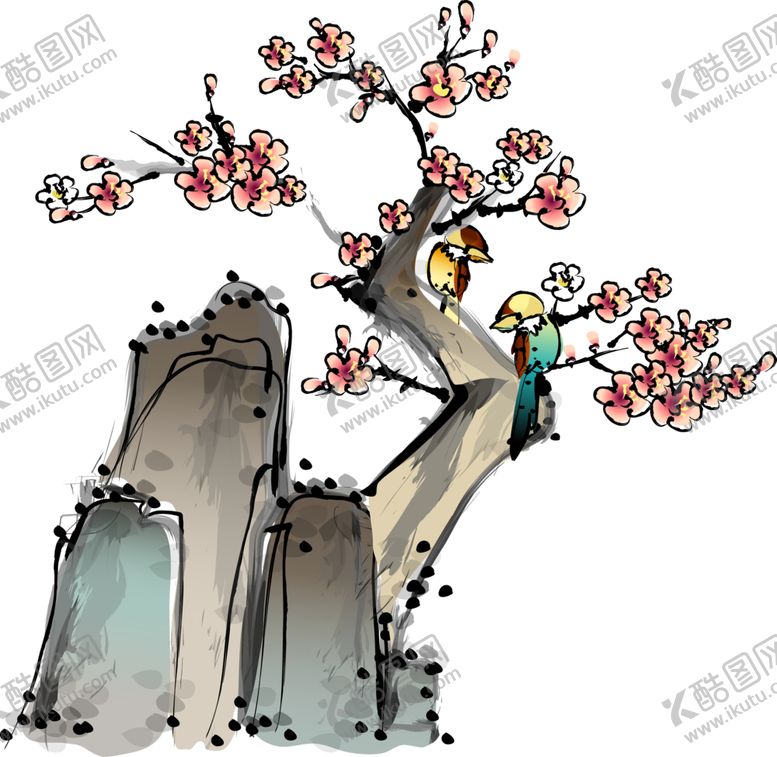 编号：62532705071025293753【酷图网】源文件下载-中国风水墨梅