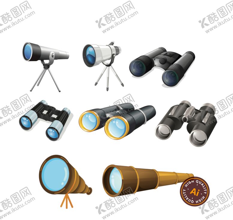 编号：46012810081015269534【酷图网】源文件下载-望远镜卡通插画