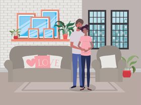 人物夫妻生活插画