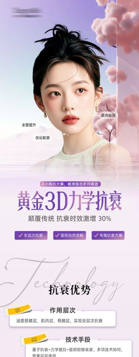 医美黄金3D力学抗衰海报长图