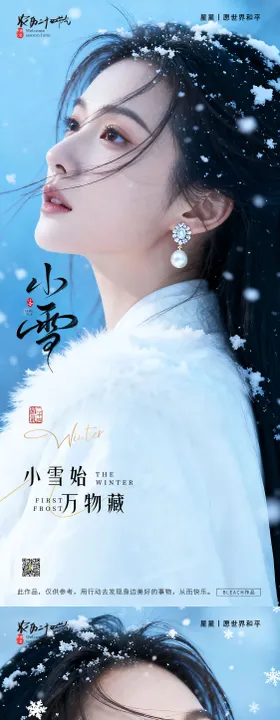 医美小雪节气海报