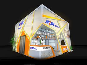 展览3D模型三面开口