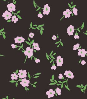 黑色背景上的粉色花卉图案