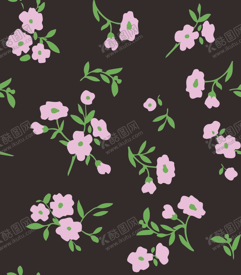 编号：24198004031820433334【酷图网】源文件下载-黑色背景上的粉色花卉图案