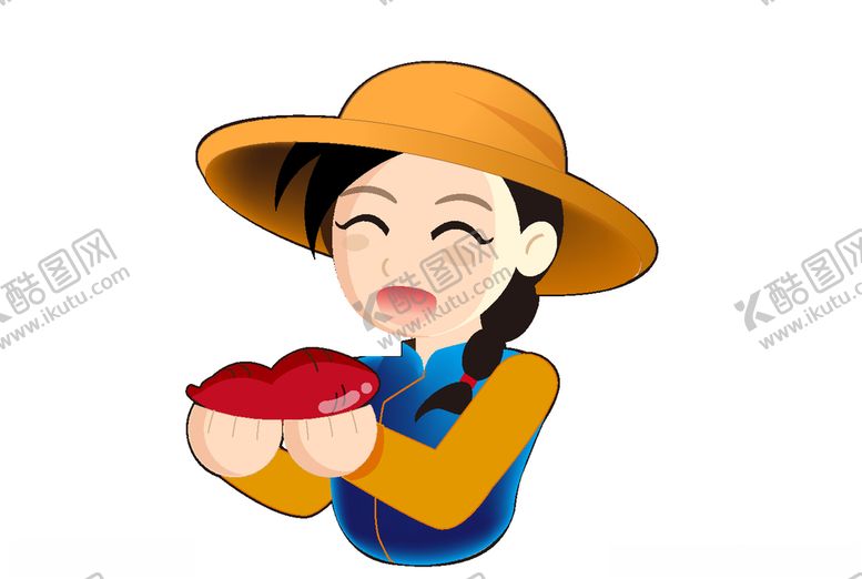 编号：94063709202109509347【酷图网】源文件下载-卖红薯的小女孩矢量