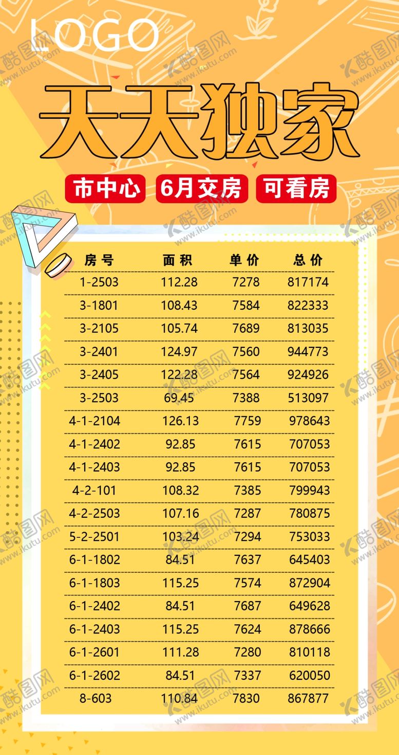 编号：81670509141305470721【酷图网】源文件下载-独家房源