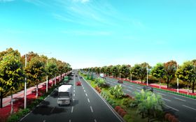 道路绿化景观效果图