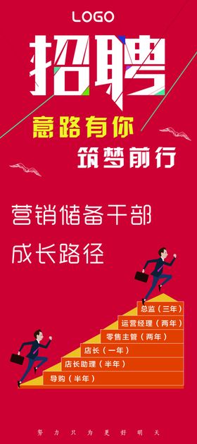 红色校园招聘展架