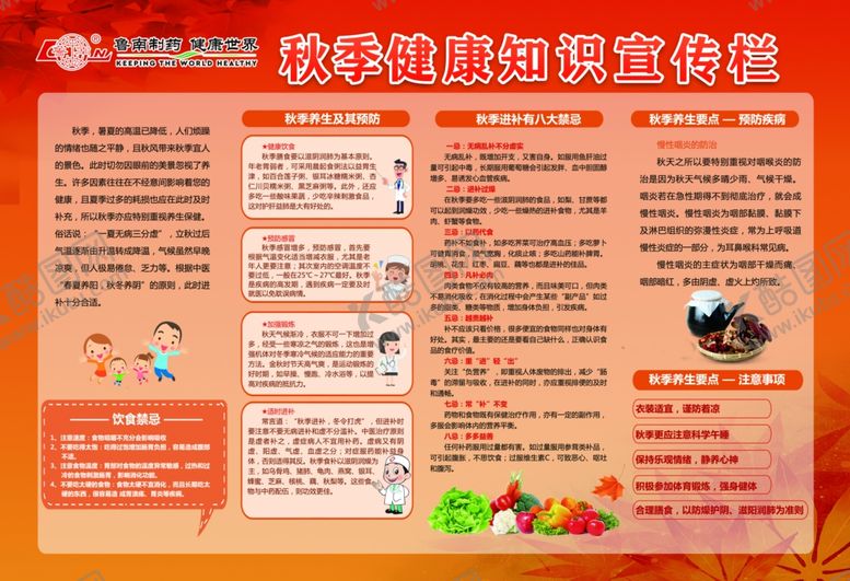 编号：10669109281603555898【酷图网】源文件下载-秋季健康宣传栏