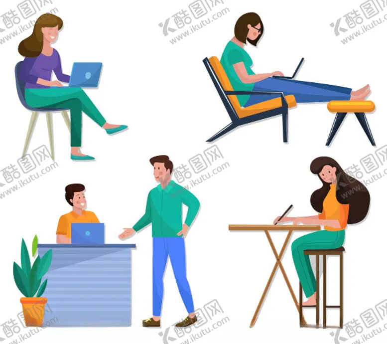编号：10182002090523205612【酷图网】源文件下载-卡通办公室人物